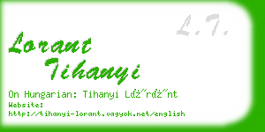 lorant tihanyi business card